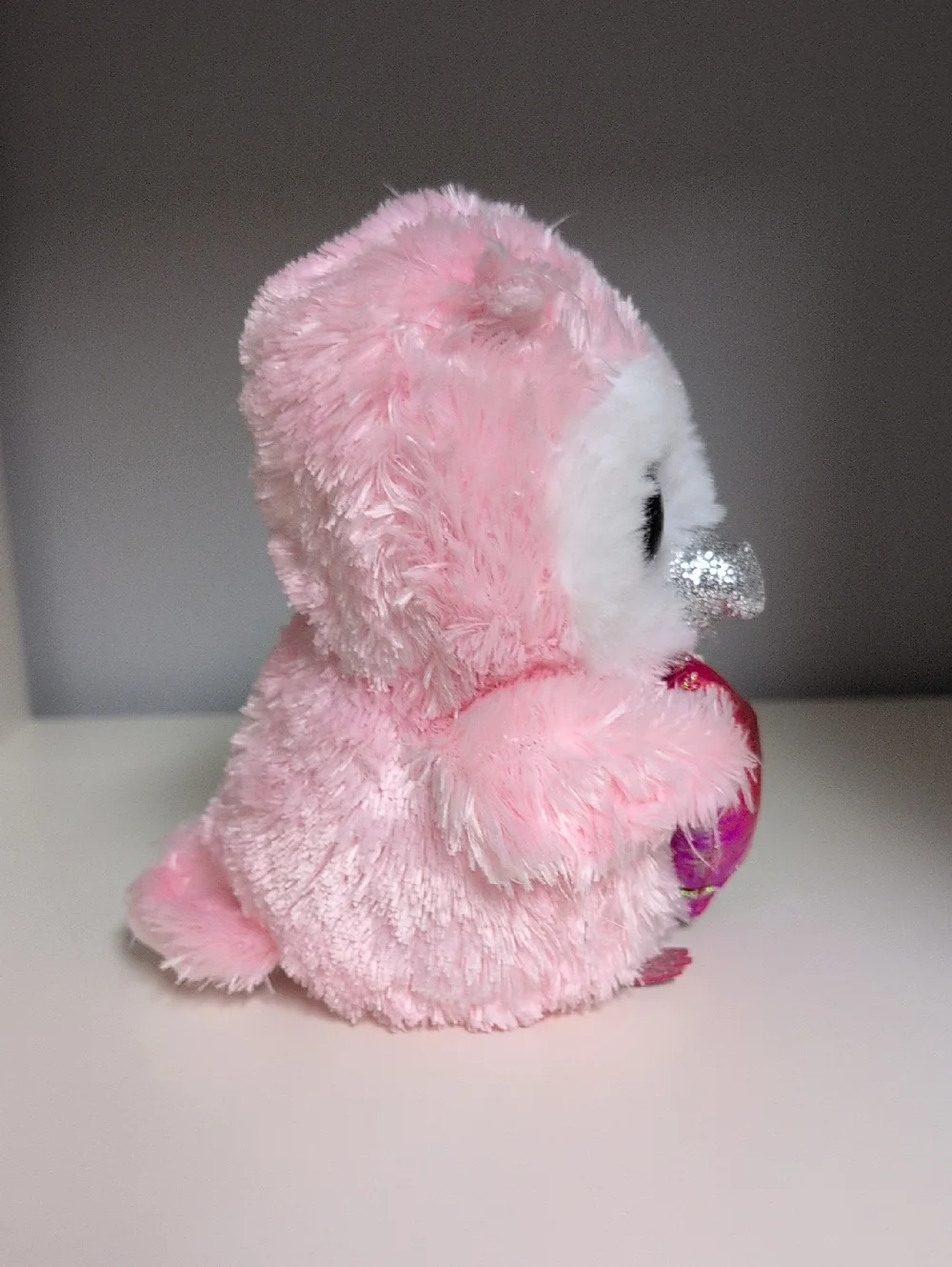 💜2/$20💜 Ty Beanie Boos Whisper The Pink Owl 6" BNWT Love Heart Valentine - Picture 4 of 5